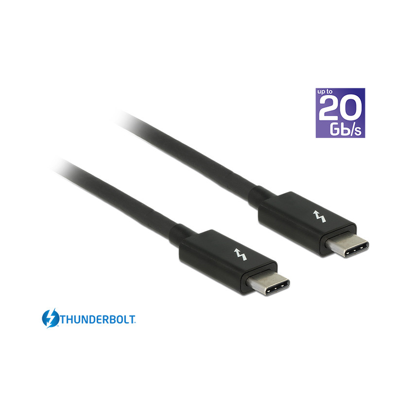 Delock Thunderbolt™ 3 (20 Gb/s) USB-C™ Kabel 1m (schwarz)