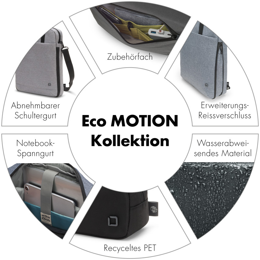 Dicota Slim Eco Motion (14-16", grau)