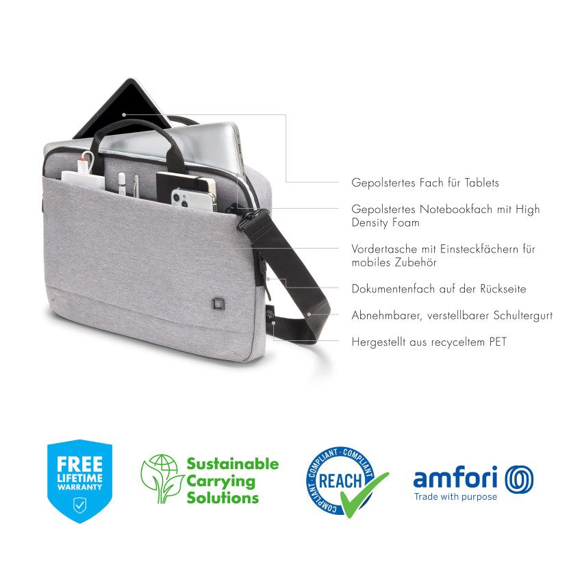 Dicota Slim Eco Motion (14-16", grau)