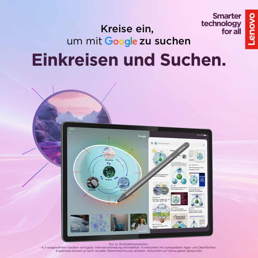 Lenovo Campus Tab K12 Matte Edition (Luna Grey), inkl. Netzteil, Pen & Tastatur