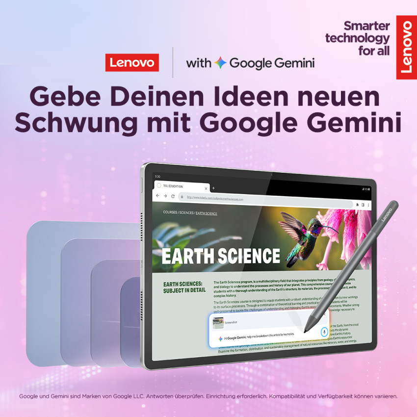 Lenovo Campus Tab K12 Matte Edition (Luna Grey), inkl. Netzteil, Pen & Tastatur