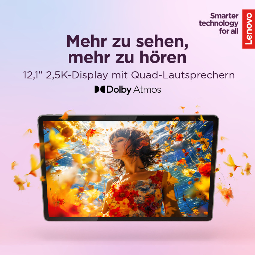 Lenovo Campus Tab K12 Matte Edition (Luna Grey), inkl. Netzteil, Pen & Tastatur