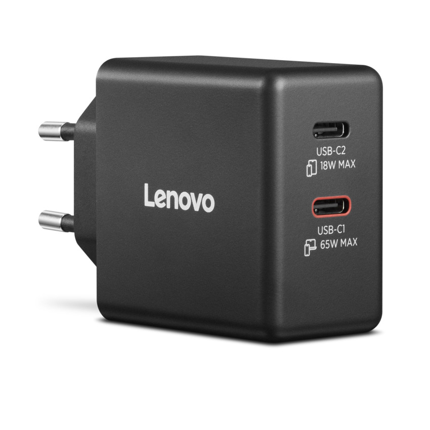 Lenovo Nano GaN USB-C Dual Steckernetzteil 65 Watt