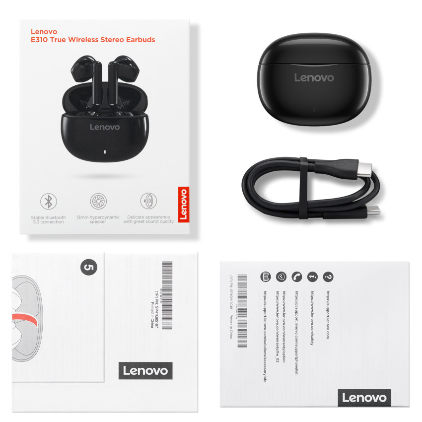 Lenovo E310 True Wireless Stereo-Ohrhörer (Schwarz)