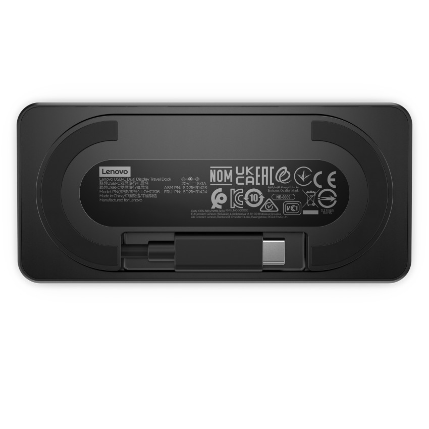 Lenovo USB-C Dual Display Travel Dock (inkl. 100W Netzteil)