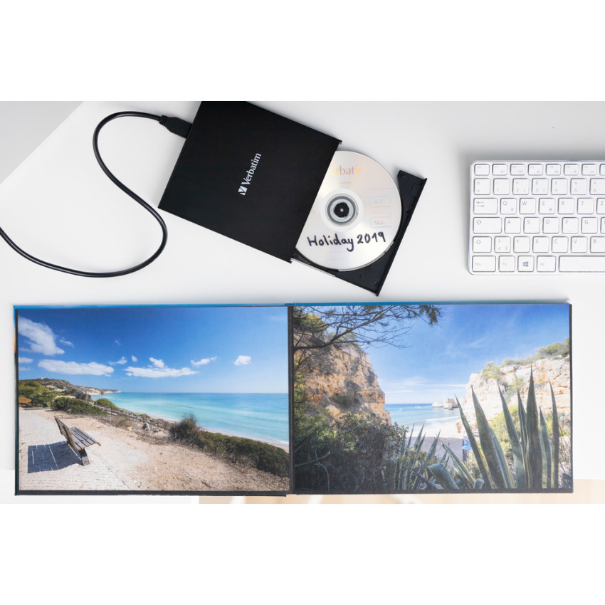 Verbatim USB-C/A externer Ultra Slim DVD±RW/-RAM/-DL Brenner (schwarz)