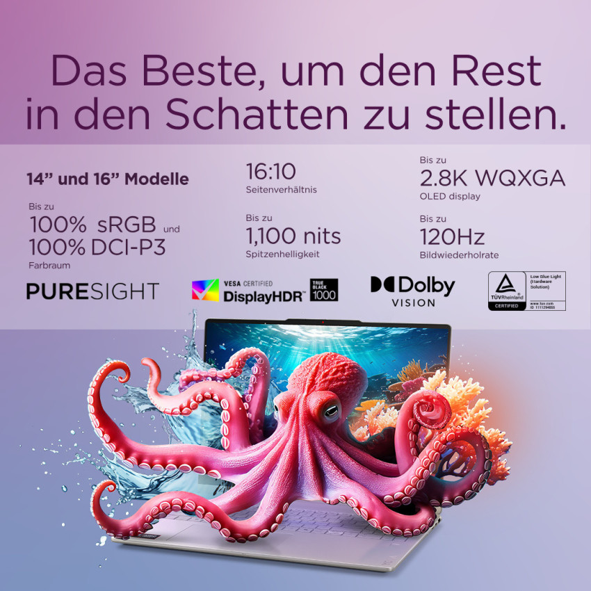 Lenovo Campus Yoga 7-14AKP 2in1 G10 AMD Sondermodell (Alu, seashell) inkl. Sleeve