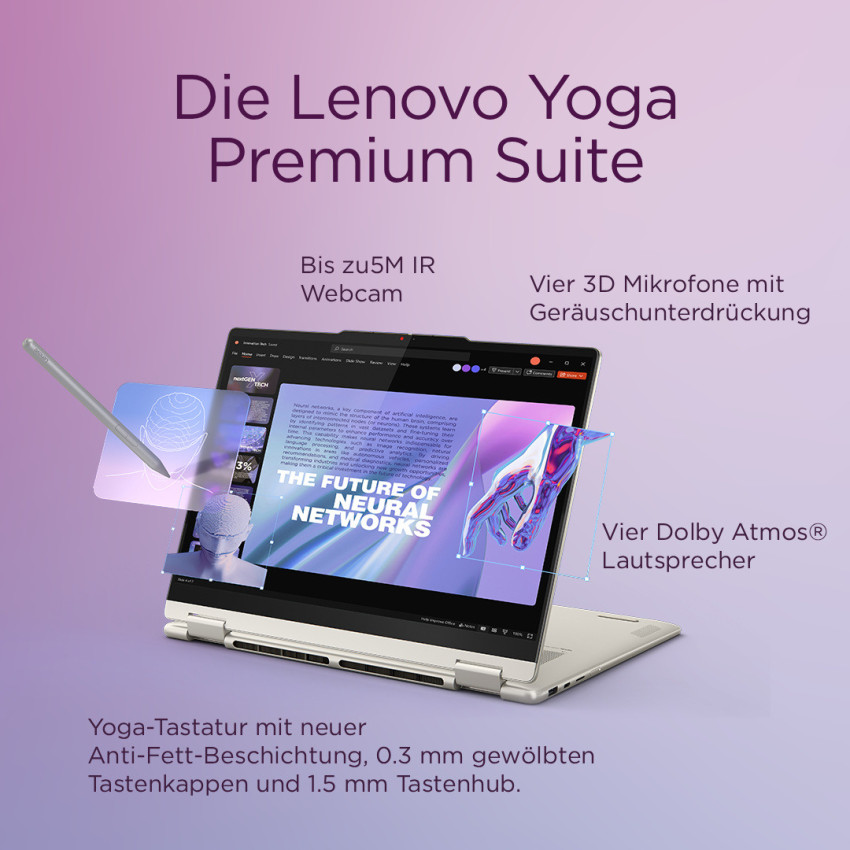 Lenovo Campus Yoga 7-14AKP 2in1 G10 AMD Sondermodell (Alu, seashell) inkl. Sleeve