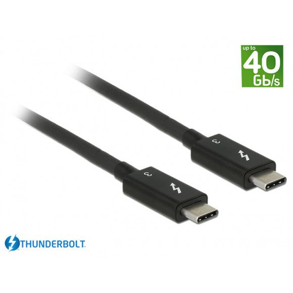 Delock Thunderbolt™ 3 (40 Gb/s) USB-C™ Kabel 0,5m (schwarz)