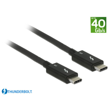 Delock Thunderbolt™ 3 (40 Gb/s) USB-C™ Kabel 0,5m (schwarz)