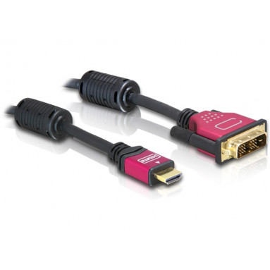 Delock HDMI™ auf Single Link DVI 18+1 3m (schwarz, High Quality) Delock HDMI™ auf Single Link DVI 18+1 3m (schwarz, High Quality)