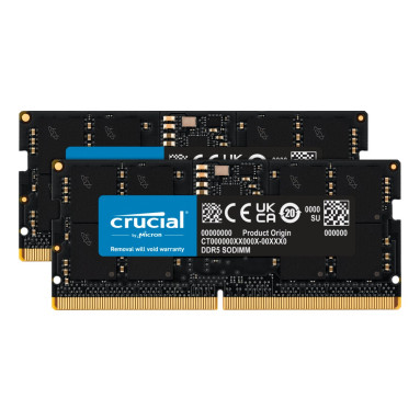 Crucial Kit 32GB (2x16GB) DDR5-5600 SO-DIMM (1.1V) Crucial Kit 32GB (2x16GB) DDR5-5600 SO-DIMM (1.1V)