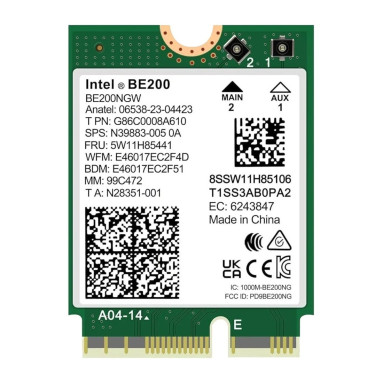 Intel Wi-Fi 7 BE200 vPro WLAN M.2 Modul 2230 + Bluetooth 5.4 Intel Wi-Fi 7 BE200 vPro WLAN M.2 Modul 2230 + Bluetooth 5.4