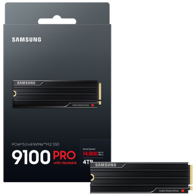 Samsung 9100 Pro 4TB M.2-2280 PCIe 5.0 x4 SSD mit Kühlkörper
