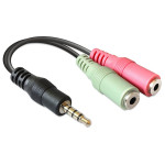 Adapterkabel 3.5mm Mic-In + 3.5mm Audio-Out auf 1x 3.5mm Klinke