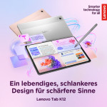 Lenovo Campus Tab K12 Matte Edition (Luna Grey), inkl. Netzteil, Pen & Tastatur