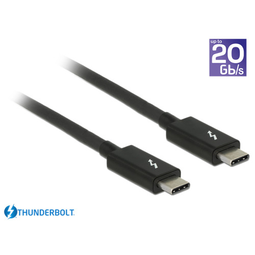 Delock Thunderbolt™ 3 (20 Gb/s) USB-C™ Kabel 1m (schwarz)