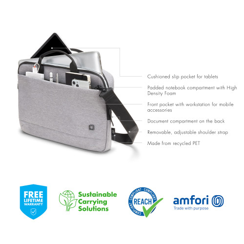 Dicota Slim Eco Motion (12-14", grau)