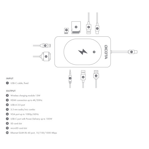 Dicota USB-C 10-in-1 Charging Hub