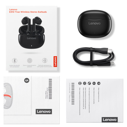 Lenovo E310 True Wireless Stereo-Ohrhörer (Schwarz)