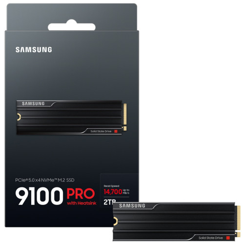Samsung 9100 Pro 2TB M.2-2280 PCIe 5.0 x4 SSD mit Kühlkörper