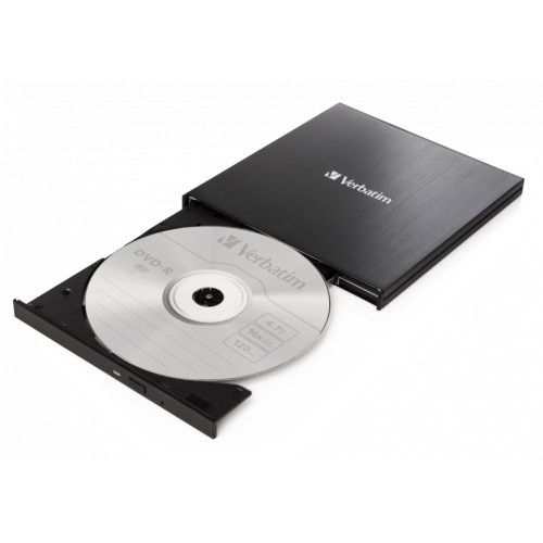 Verbatim USB-C/A externer Ultra Slim DVD±RW/-RAM/-DL Brenner (schwarz)