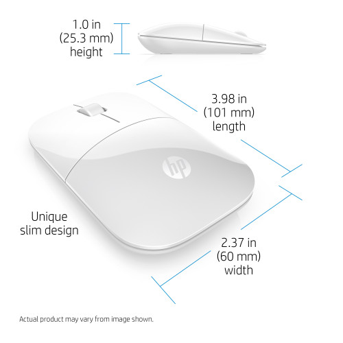 V0L80AA#ABB, HP Z3700 Wireless Mouse (weiß)