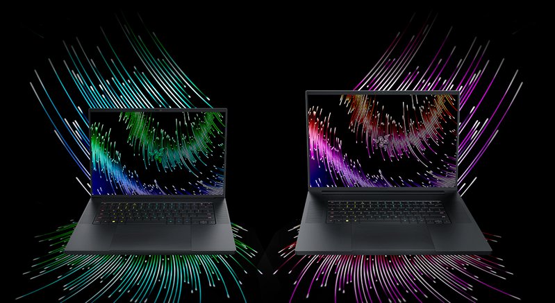 “Razer Blade Gaming Laptops in 16- und 18-Zoll in der Farbe Schwarz